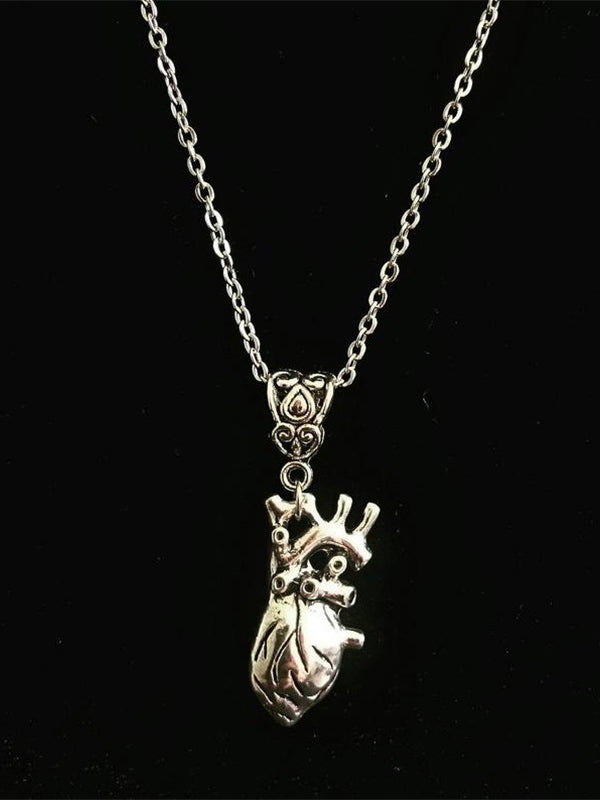 Grunge Heart Pendant Necklace
