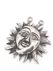 Dark Sun Moon Asymmetrical Earrings
