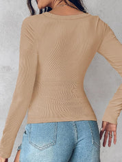 Square Neck Long Sleeve with Built-in Bra