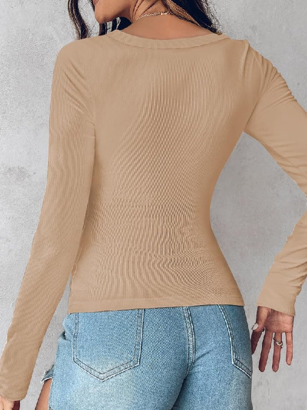 Square Neck Long Sleeve with Built-in Bra