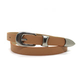 Y2K Black Oval D Ring Star Silver Buckle Belt