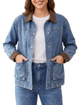Oversized Denim Jean Jacket with Pockets