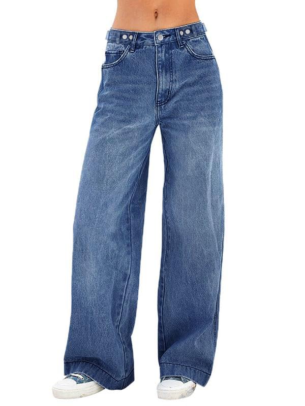 Vintage Streetwear High Waist Boyfriend Wide Leg Denim Pants