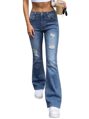 High Waist Stretch Bootcut Denim Pant