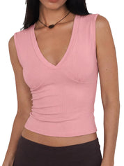 Women Deep V Neck Tops