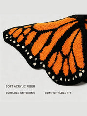 Butterfly-Wing Open-Front Knit Cardigan
