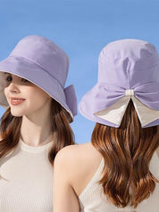 Women's Bow-Tie Wide-Brimmed Sun Hat