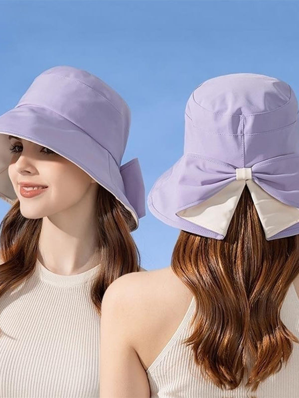 Women's Bow-Tie Wide-Brimmed Sun Hat