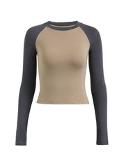 Raglan Sleeve Rib Crop Top