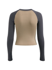 Raglan Sleeve Rib Crop Top