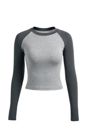 Raglan Sleeve Rib Crop Top