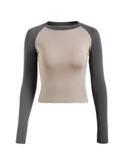 Raglan Sleeve Rib Crop Top