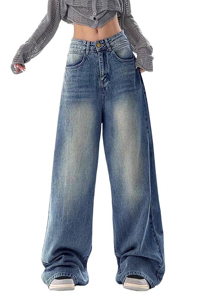 Vintage Oversized High Waisted Baggy Wide Leg Denim Pants