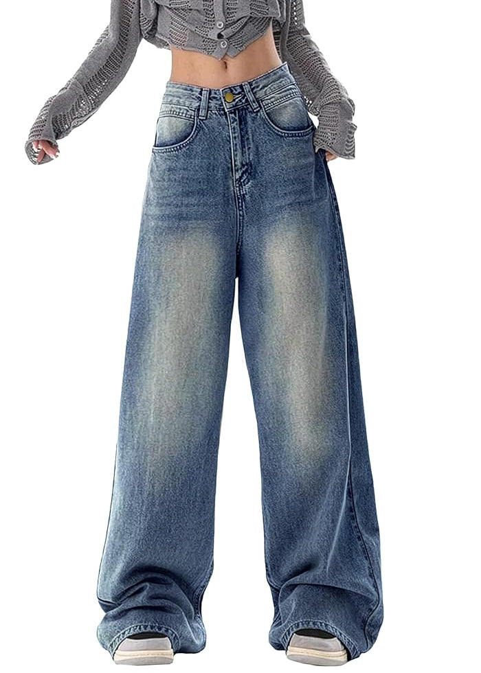 Vintage Oversized High Waisted Baggy Wide Leg Denim Pants