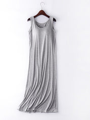 Plus Size Long Modal Dress Built-in Bra