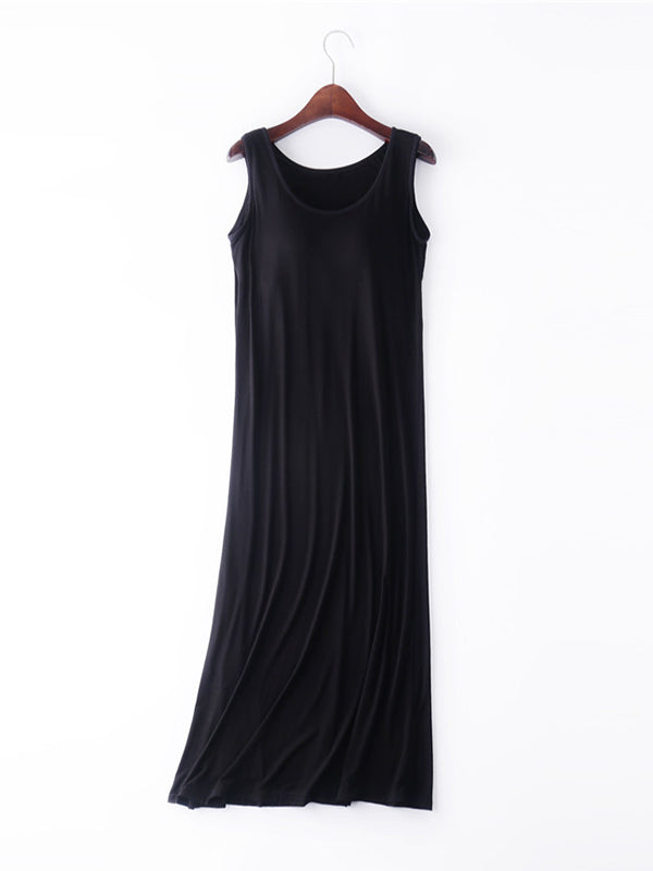 Plus Size Long Modal Dress Built-in Bra
