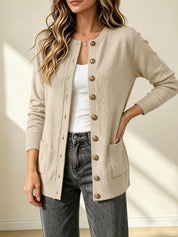 Women Knit Button Sweaters Cardigans with Pocket