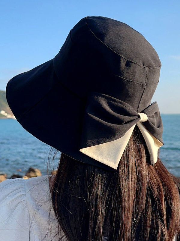 Women's Bow-Tie Wide-Brimmed Sun Hat