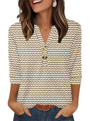 Womens V Neck 3/4 Sleeve Tops