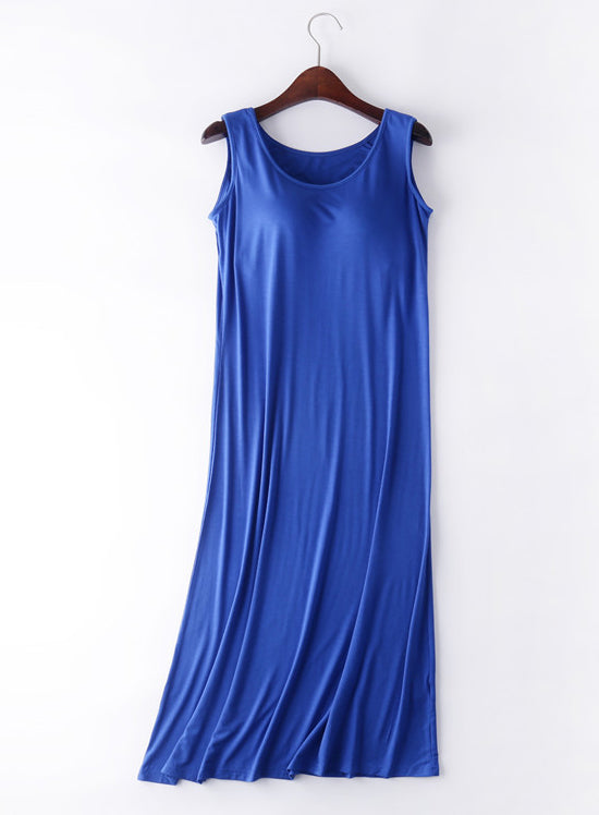 Plus Size Long Modal Dress Built-in Bra