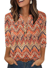 Womens V Neck 3/4 Sleeve Tops