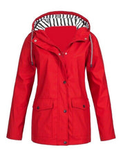 Solid Color Drawstring Zip Up Hooded Coat