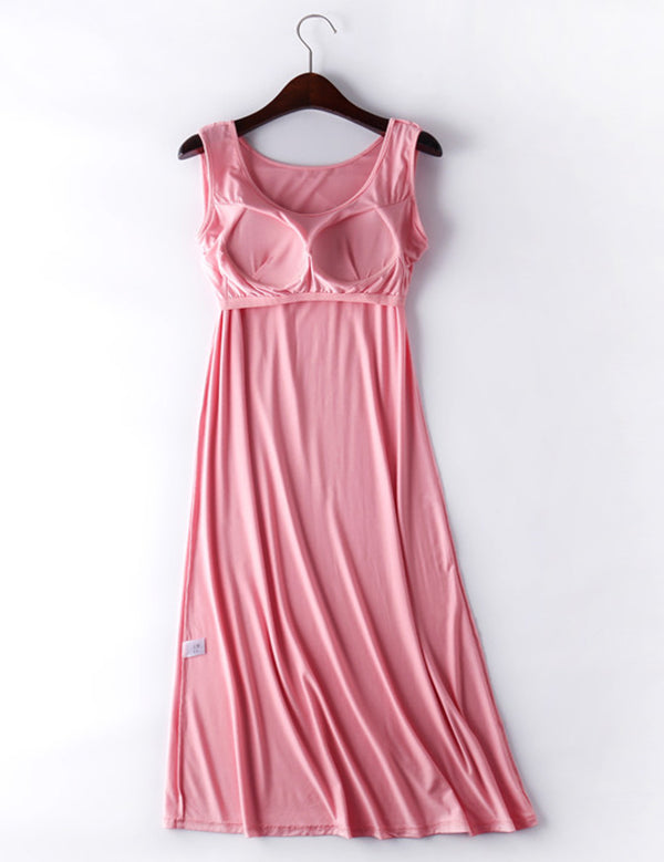 Plus Size Long Modal Dress Built-in Bra