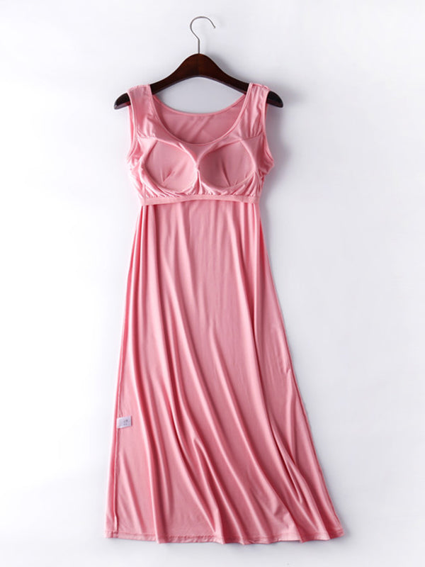 Plus Size Long Modal Dress Built-in Bra