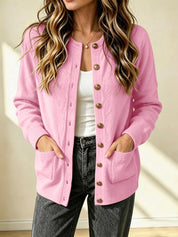 Women Knit Button Sweaters Cardigans with Pocket