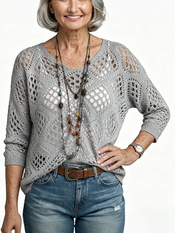 Women's Crochet Top with V-Neck