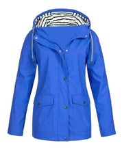 Solid Color Drawstring Zip Up Hooded Coat