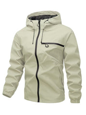 Plain Waterproof Windproof Drawstring Zip Up Jacket