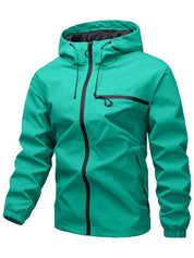 Plain Waterproof Windproof Drawstring Zip Up Jacket