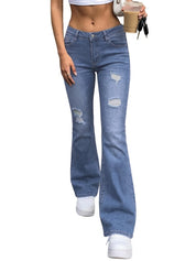 Mid Rise Stretch Bootcut Denim Pants