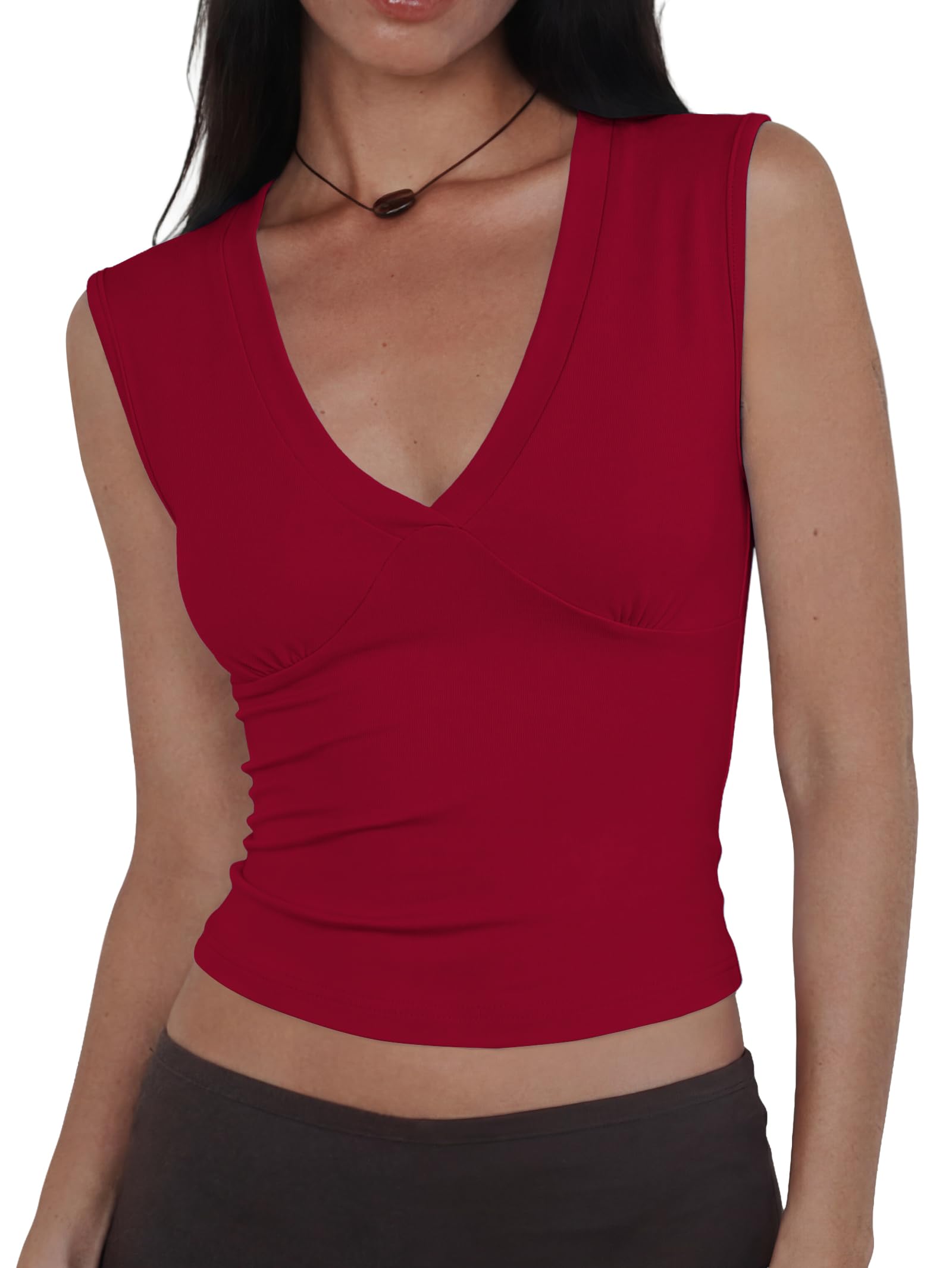 Women Deep V Neck Tops