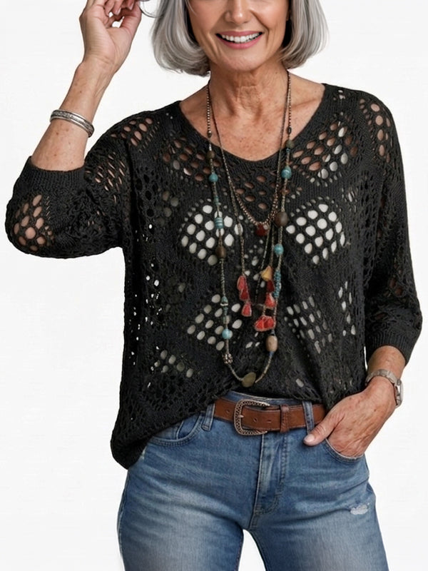 Women's Crochet Top with V-Neck