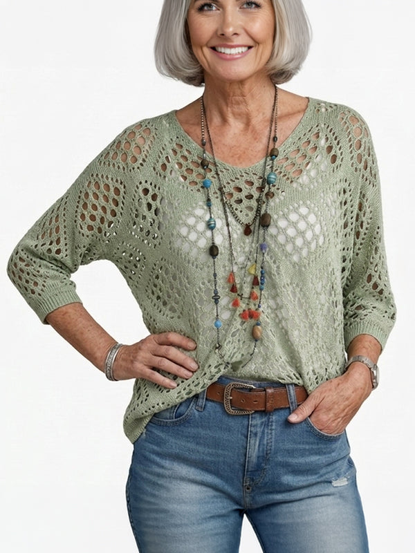 Women's Crochet Top with V-Neck