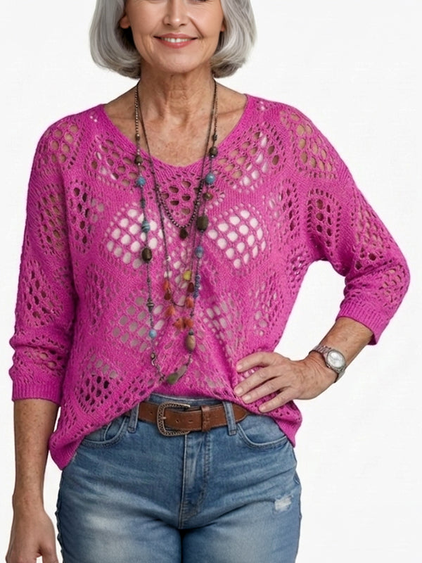 Women's Crochet Top with V-Neck