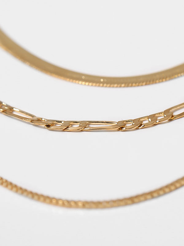3pcs Metal Link Chain Necklace