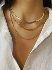 3pcs Metal Link Chain Necklace
