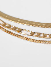 3pcs Metal Link Chain Necklace