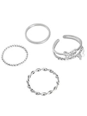 4pcs Butterfly Decor Simple Ring