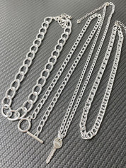 4pcs Punk Link Chain Necklace