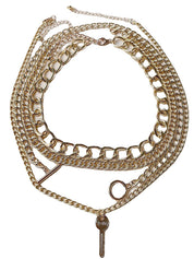 4pcs Punk Link Chain Necklace