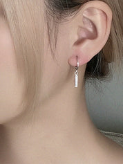 Silver Geometric Drop Earring