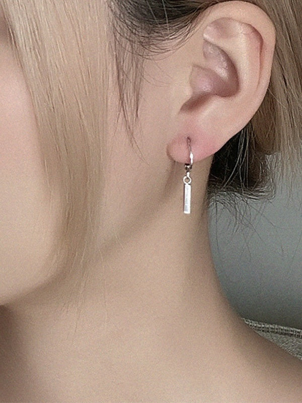 Silver Geometric Drop Earring