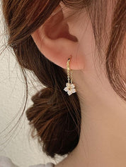 Rhinestone Flower Drop Earring