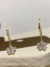 Rhinestone Flower Drop Earring