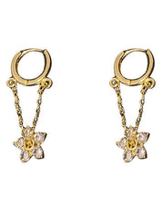 Rhinestone Flower Drop Earring