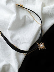 Gothic Heart Chain Velvet Choker Necklace